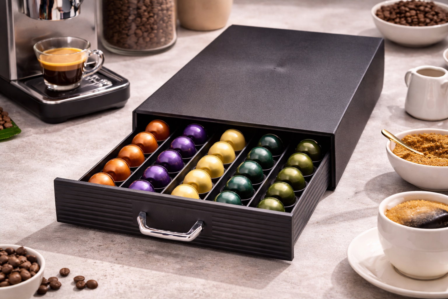 Navaris Kapselbox 50 Kapseln – Kaffee Kapsel Aufbewahrung